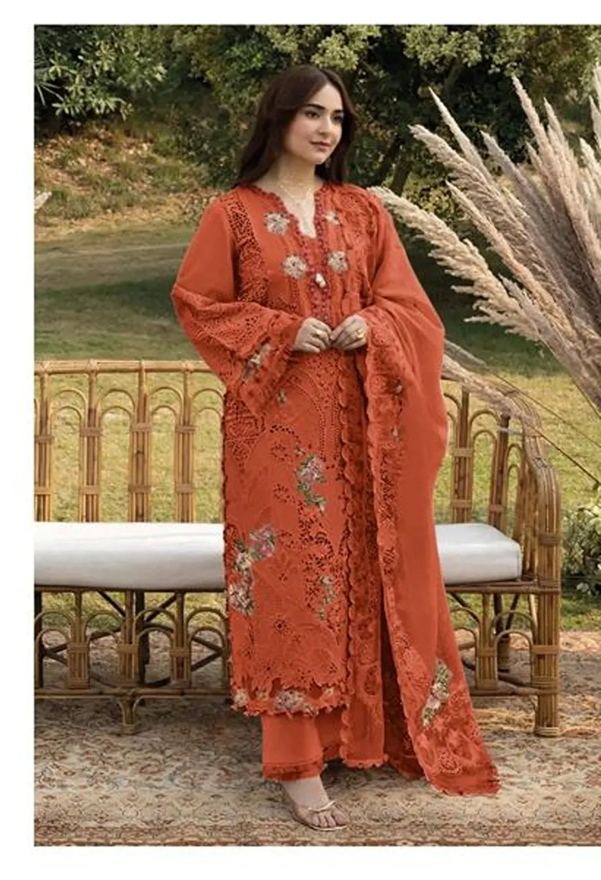Saniya 7223 A To E Pakistani Cotton Chikankari Embroidered Salwar Kameez Collection — Wholesale Salwar Suits, Saniya wholesale from Surat — view 5