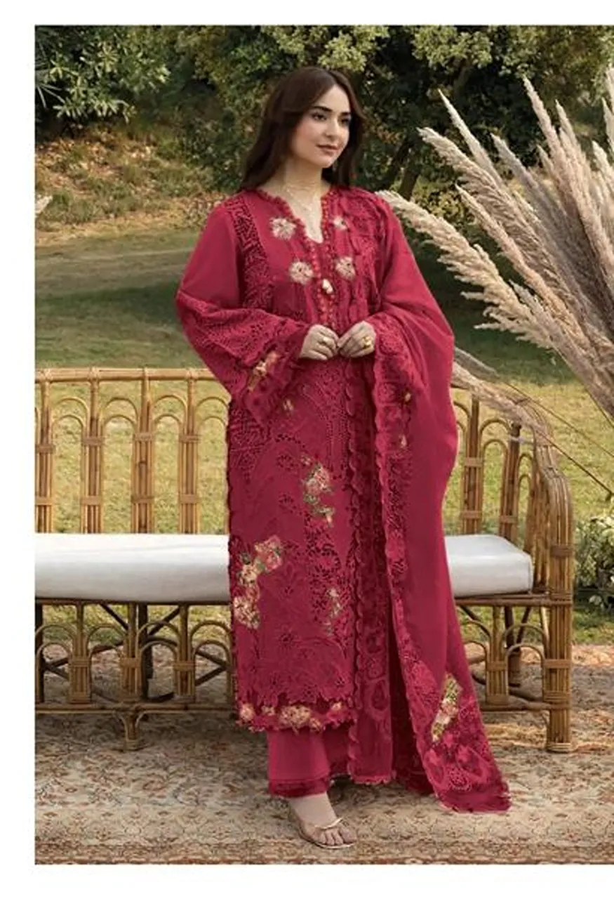 Saniya 7223 A To E Pakistani Cotton Chikankari Embroidered Salwar Kameez Collection — Wholesale Salwar Suits, Saniya wholesale from Surat — view 4