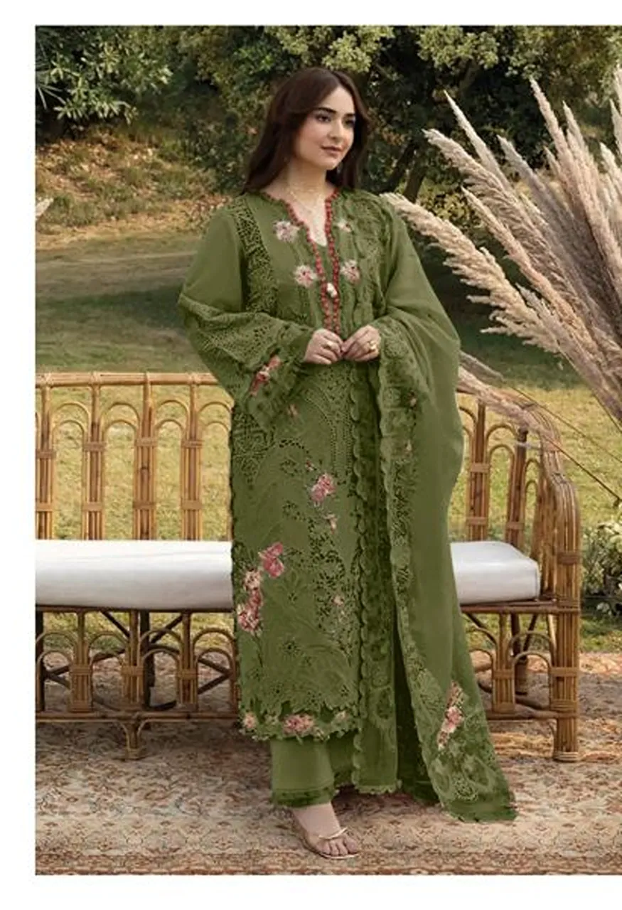 Saniya 7223 A To E Pakistani Cotton Chikankari Embroidered Salwar Kameez Collection — Wholesale Salwar Suits, Saniya wholesale from Surat — view 3