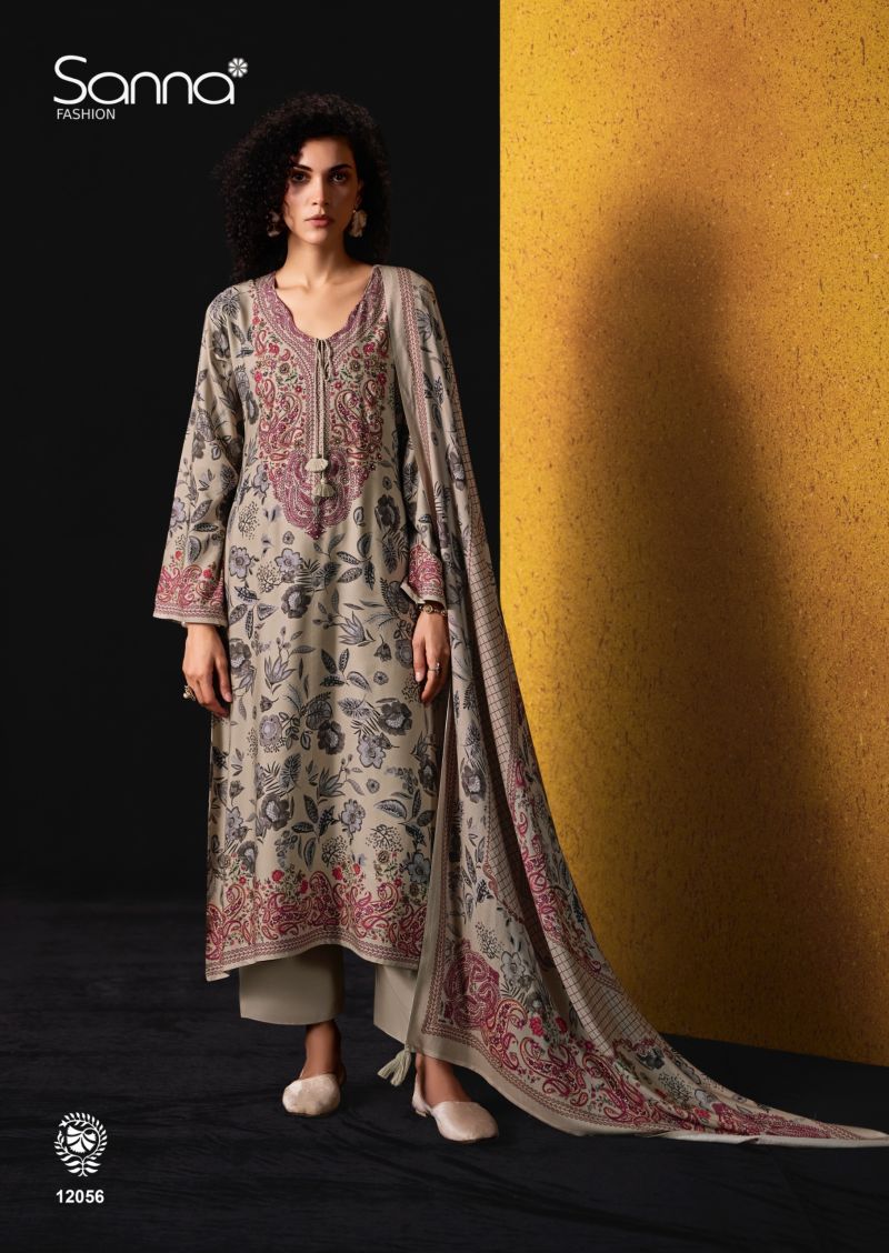 Sanna Elan Viscose Pashmina Digital Print Khatli Work Salwar Kameez Catalog — Wholesale Salwar Suits, Sanna Fashion wholesale from Surat — Photo 2