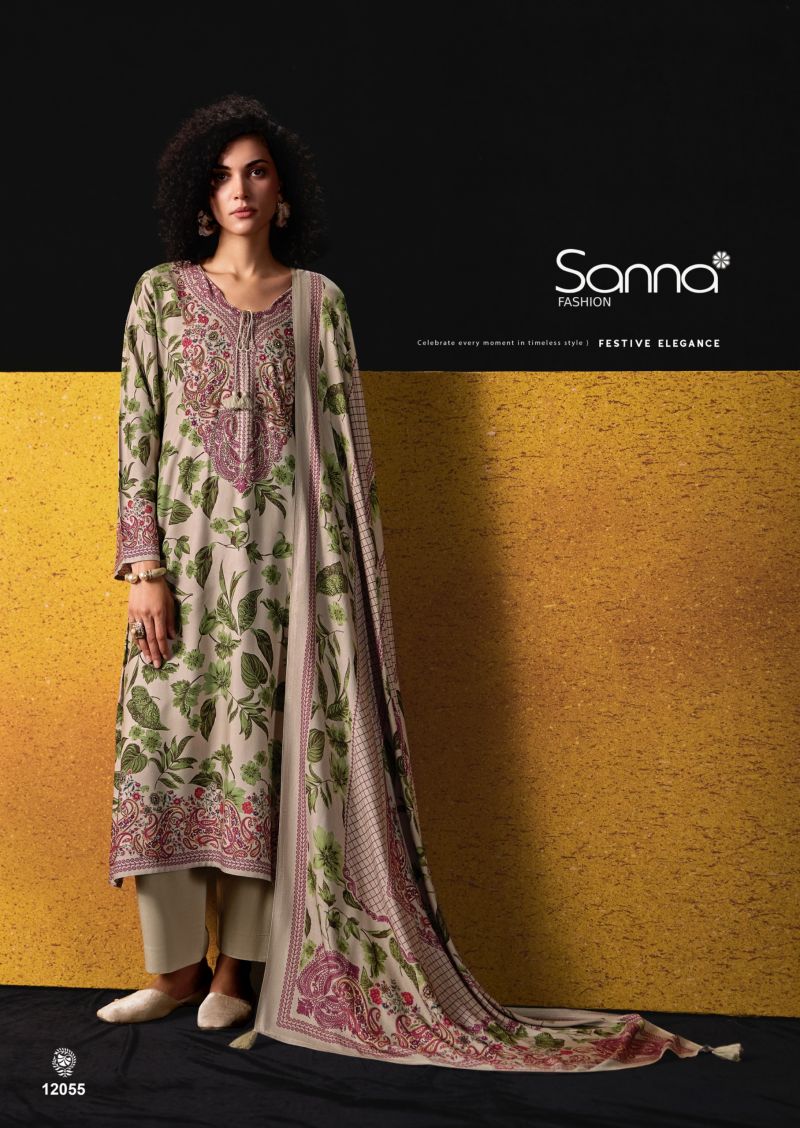 Sanna Elan Viscose Pashmina Digital Print Khatli Work Salwar Kameez Catalog