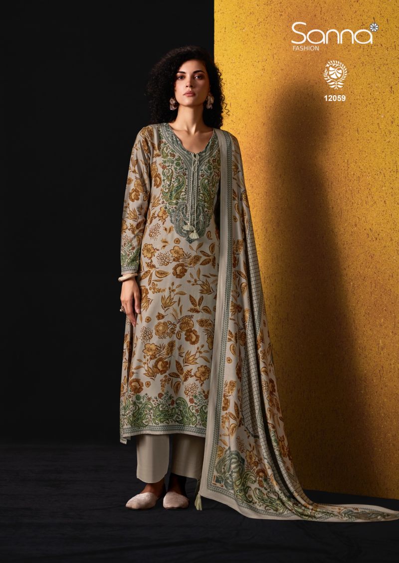 Sanna Elan Viscose Pashmina Digital Print Khatli Work Salwar Kameez Catalog — Wholesale Salwar Suits, Sanna Fashion wholesale from Surat — Photo 6
