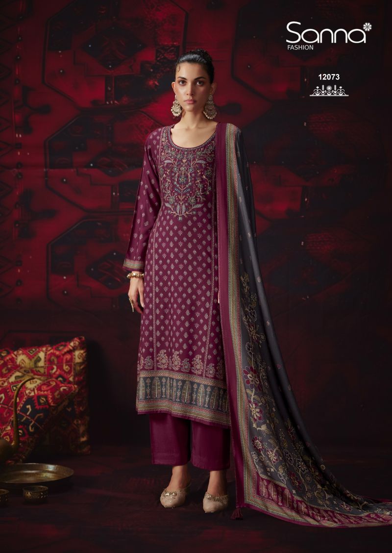 Sanna Khwaab Viscose Pashmina Digital Print Khatli Work Salwar Kameez Catalog — Wholesale Salwar Suits, Sanna Fashion wholesale from Surat — view 6