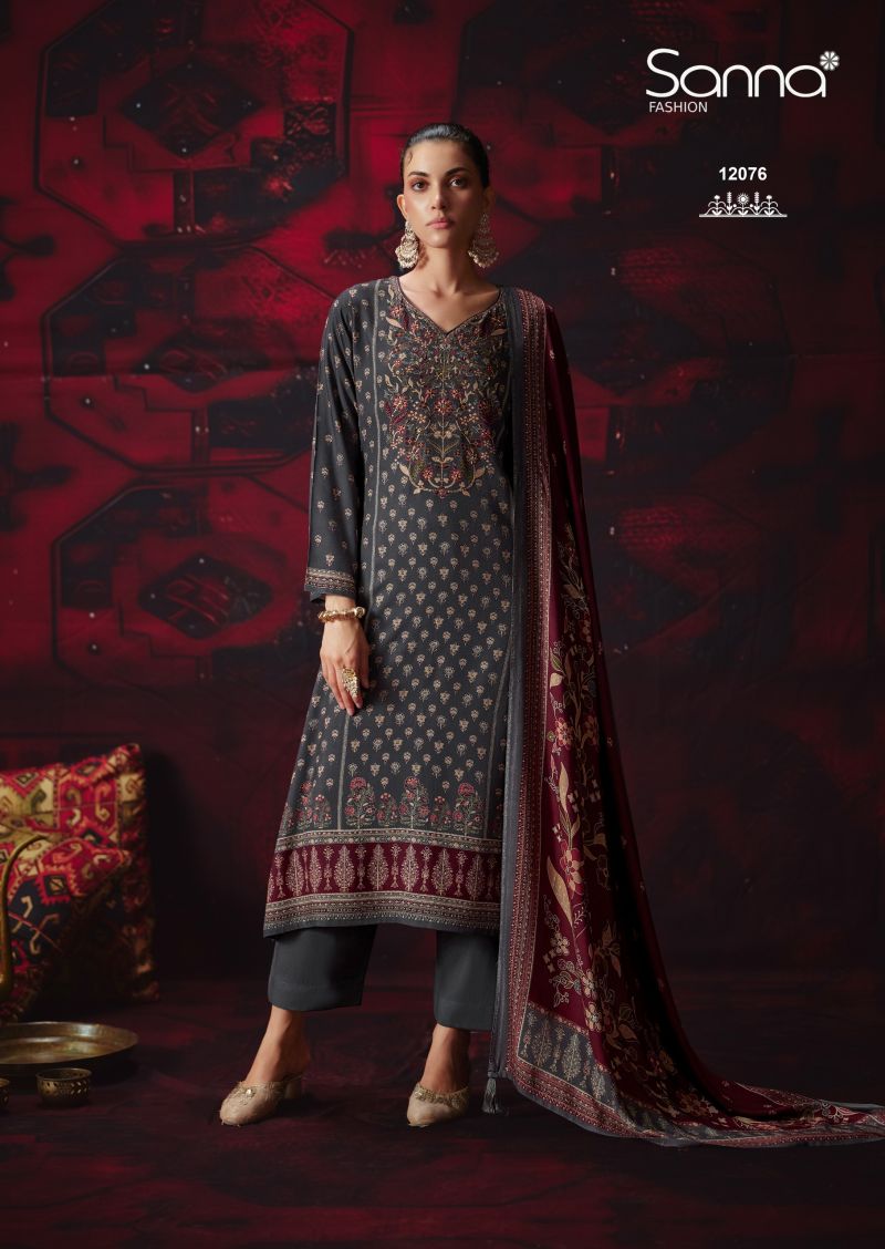 Sanna Khwaab Viscose Pashmina Digital Print Khatli Work Salwar Kameez Catalog — Wholesale Salwar Suits, Sanna Fashion wholesale from Surat — view 4