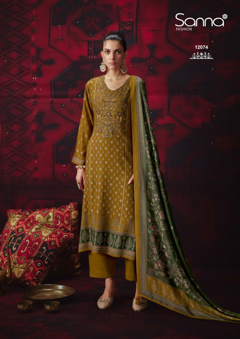Sanna Khwaab Viscose Pashmina Digital Print Khatli Work Salwar Kameez Catalog — Wholesale Salwar Suits, Sanna Fashion wholesale from Surat — view 7
