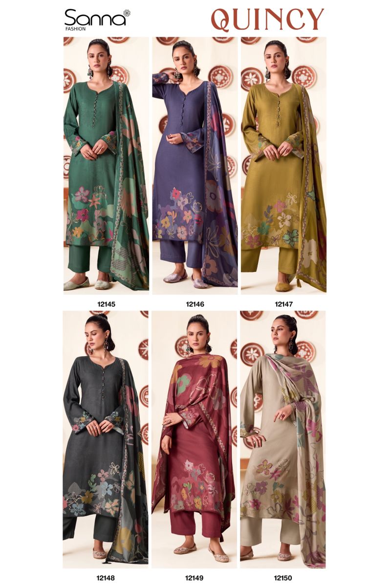 Sanna Quincy Viscose Pashmina Digital Print Khatli Work Salwar Kameez Catalog — Wholesale Salwar Suits, Sanna Fashion wholesale from Surat — Photo 8