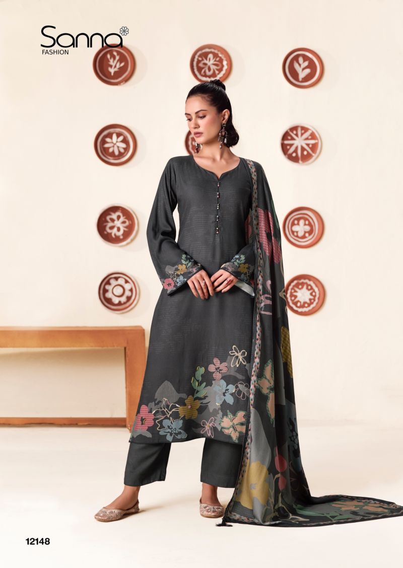 Sanna Quincy Viscose Pashmina Digital Print Khatli Work Salwar Kameez Catalog — Wholesale Salwar Suits, Sanna Fashion wholesale from Surat — Photo 2