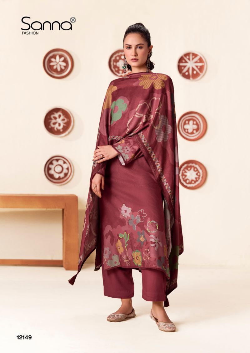 Sanna Quincy Viscose Pashmina Digital Print Khatli Work Salwar Kameez Catalog — Wholesale Salwar Suits, Sanna Fashion wholesale from Surat — Photo 6