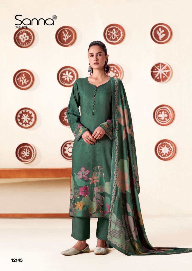 Sanna Quincy Viscose Pashmina Digital Print Khatli Work Salwar Kameez Catalog — Wholesale Salwar Suits, Sanna Fashion wholesale from Surat — Photo 5