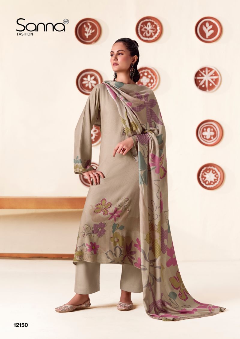 Sanna Quincy Viscose Pashmina Digital Print Khatli Work Salwar Kameez Catalog — Wholesale Salwar Suits, Sanna Fashion wholesale from Surat — Photo 4