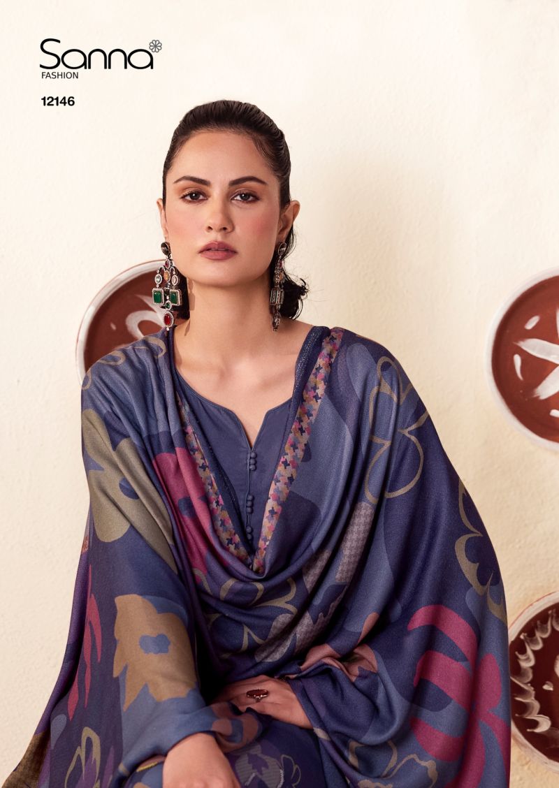 Sanna Quincy Viscose Pashmina Digital Print Khatli Work Salwar Kameez Catalog