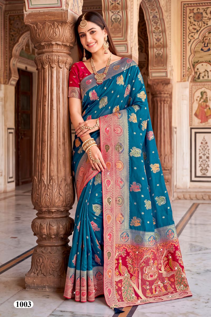 Saroj Albeli Fendi Saroski Vol 1 Fendi Satin Silk Saree Collection — Wholesale Sarees, Saroj Saree wholesale from Surat — Photo 5
