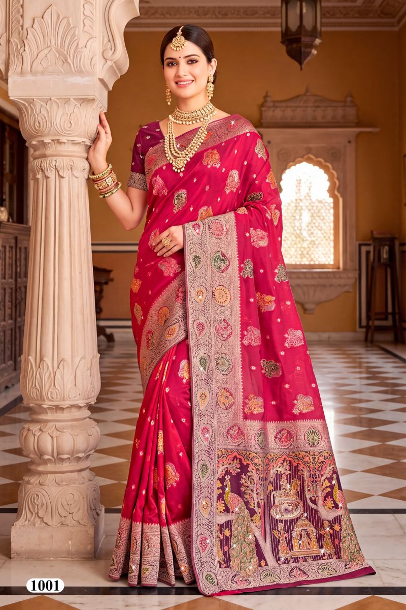 Saroj Albeli Fendi Saroski Vol 1 Fendi Satin Silk Saree Collection — Wholesale Sarees, Saroj Saree wholesale from Surat — Photo 4
