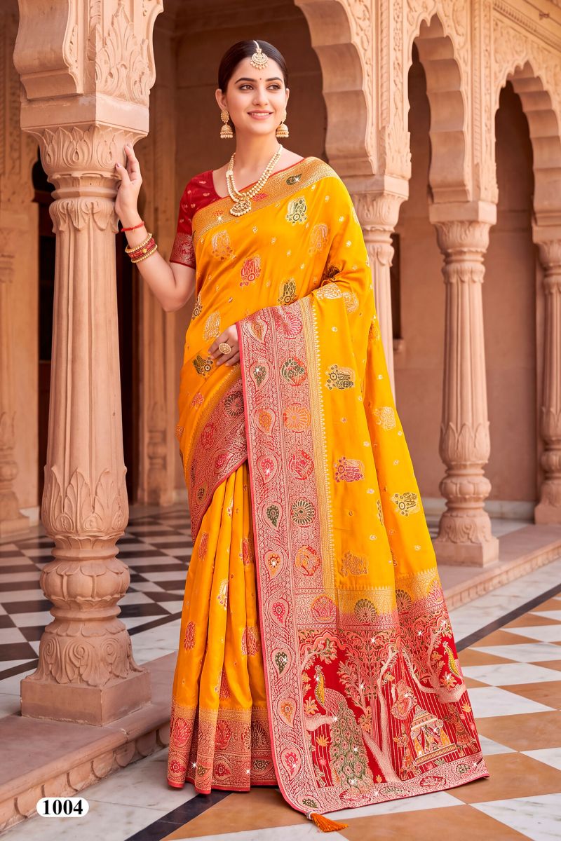 Saroj Albeli Fendi Saroski Vol 1 Fendi Satin Silk Saree Collection — Wholesale Sarees, Saroj Saree wholesale from Surat — Photo 3