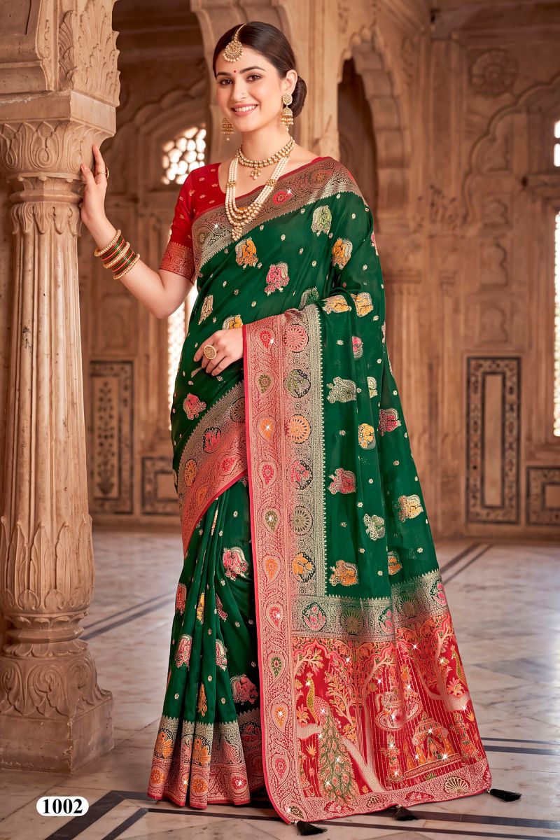 Saroj Albeli Fendi Saroski Vol 1 Fendi Satin Silk Saree Collection — Wholesale Sarees, Saroj Saree wholesale from Surat — Photo 6