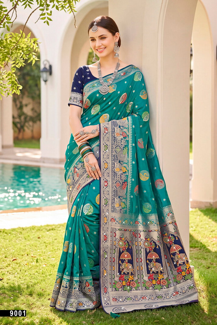 Saroj Albeli Fendi Saroski Vol 9 Fendi Satin Silk Saree Collection — Wholesale Sarees, Saroj Saree wholesale from Surat — Photo 3