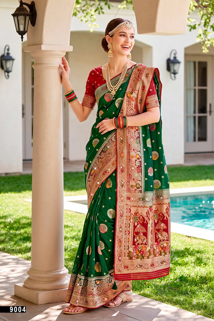 Saroj Albeli Fendi Saroski Vol 9 Fendi Satin Silk Saree Collection — Wholesale Sarees, Saroj Saree wholesale from Surat — Photo 2