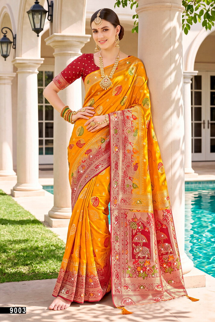 Saroj Albeli Fendi Saroski Vol 9 Fendi Satin Silk Saree Collection