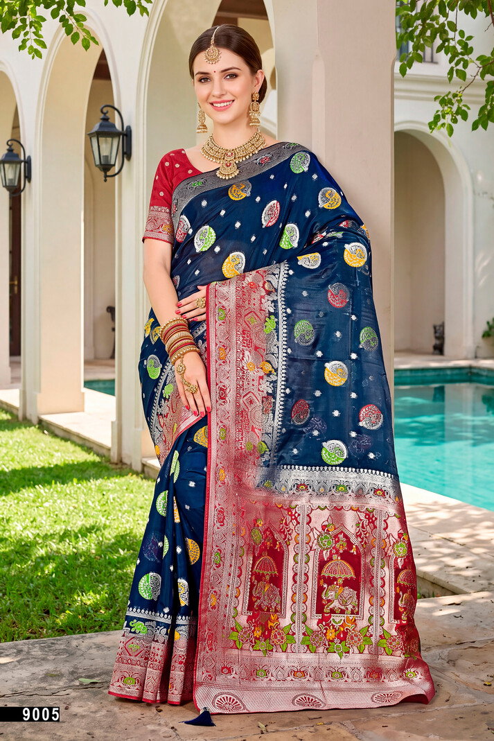 Saroj Albeli Fendi Saroski Vol 9 Fendi Satin Silk Saree Collection — Wholesale Sarees, Saroj Saree wholesale from Surat — Photo 4
