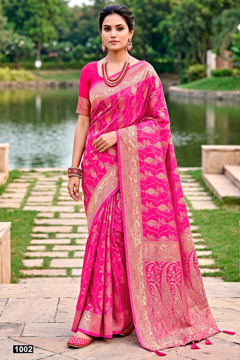 Saroj Chandrakala Satin Saroski Vol 1 Satin Silk Saree Collection — Festival Sarees, Saroj Saree wholesale from Surat — view 4