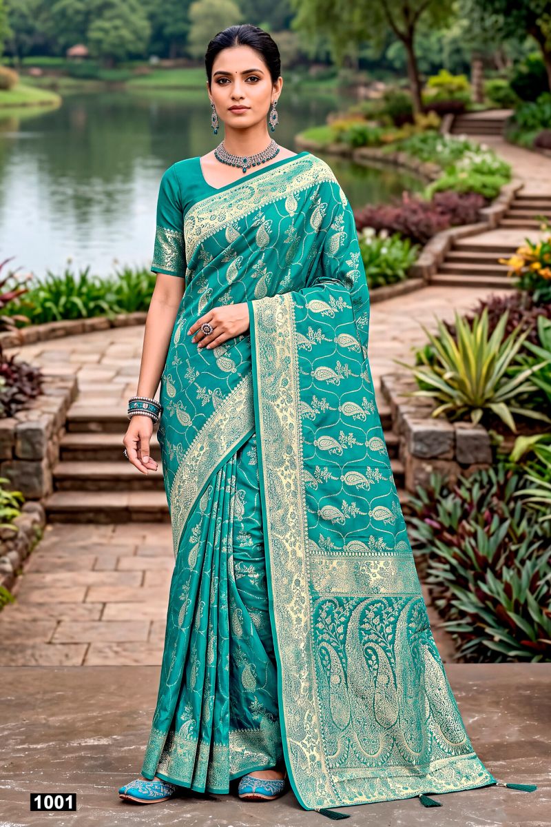 Saroj Chandrakala Satin Saroski Vol 1 Satin Silk Saree Collection — Festival Sarees, Saroj Saree wholesale from Surat — view 2