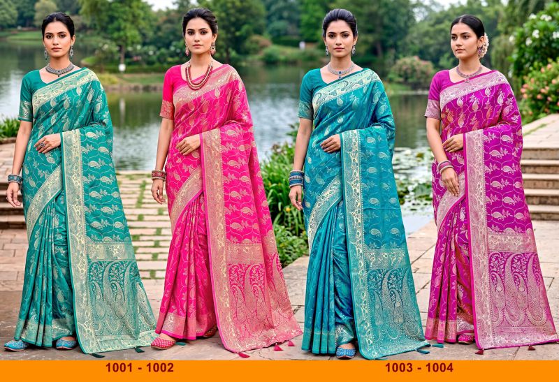 Saroj Chandrakala Satin Saroski Vol 1 Satin Silk Saree Collection — Festival Sarees, Saroj Saree wholesale from Surat — view 5