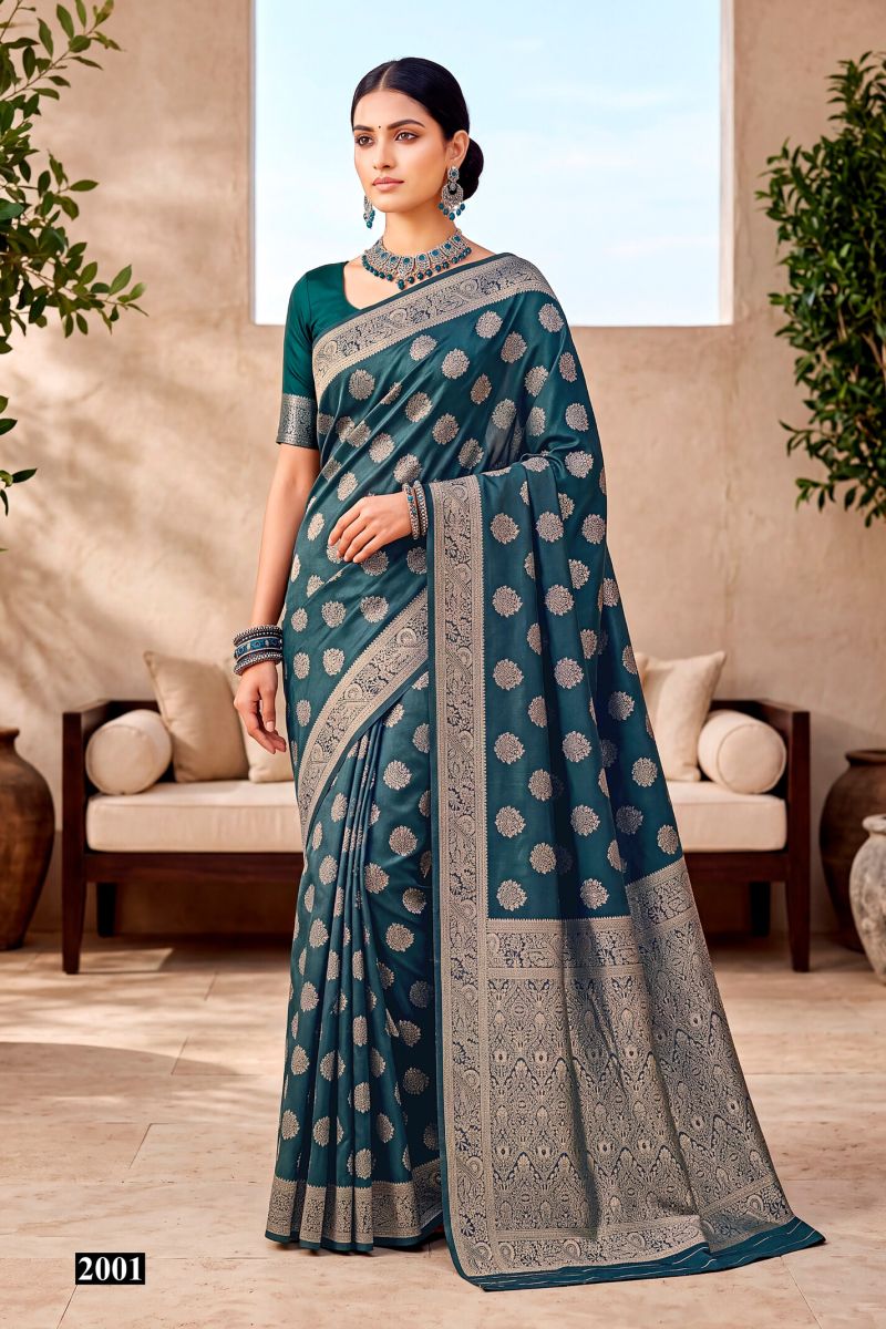 Saroj Destiny Simmer Satin Vol 2 Tissue Satin Silk Collection — Festival Sarees, Saroj Saree wholesale from Surat — Photo 4