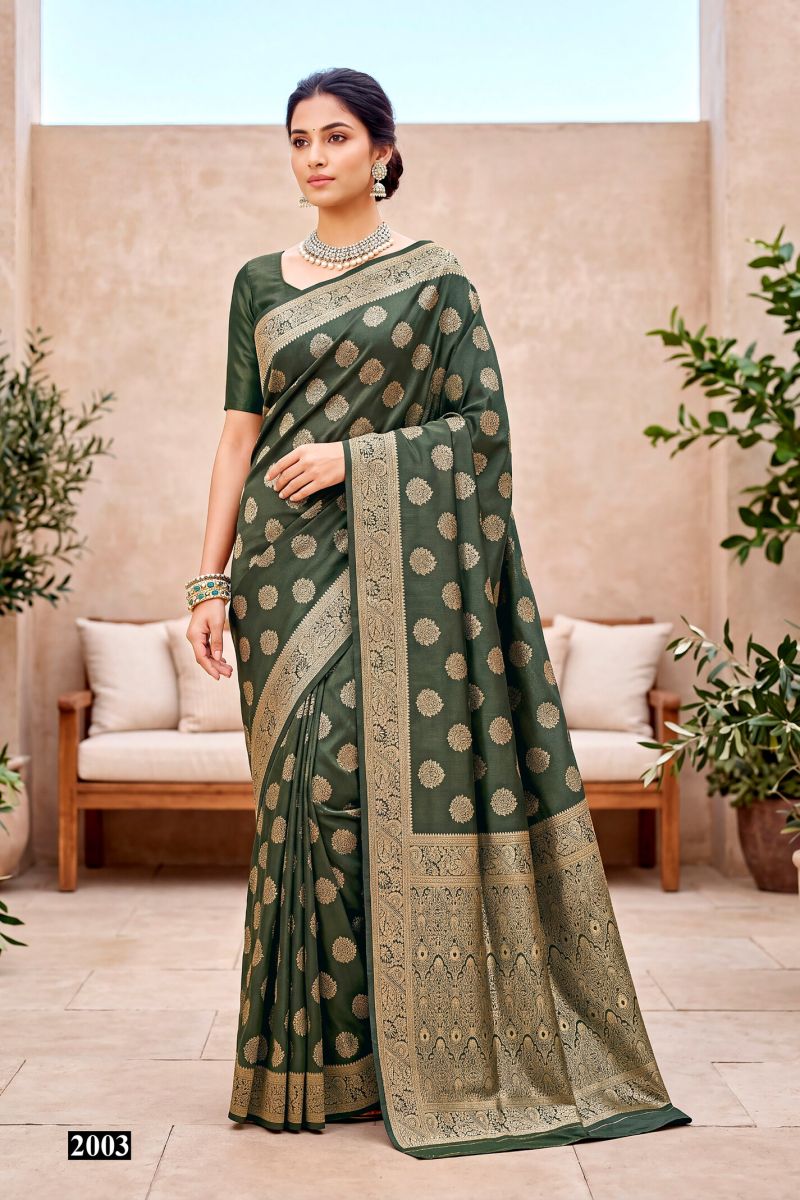 Saroj Destiny Simmer Satin Vol 2 Tissue Satin Silk Collection — Festival Sarees, Saroj Saree wholesale from Surat — Photo 2