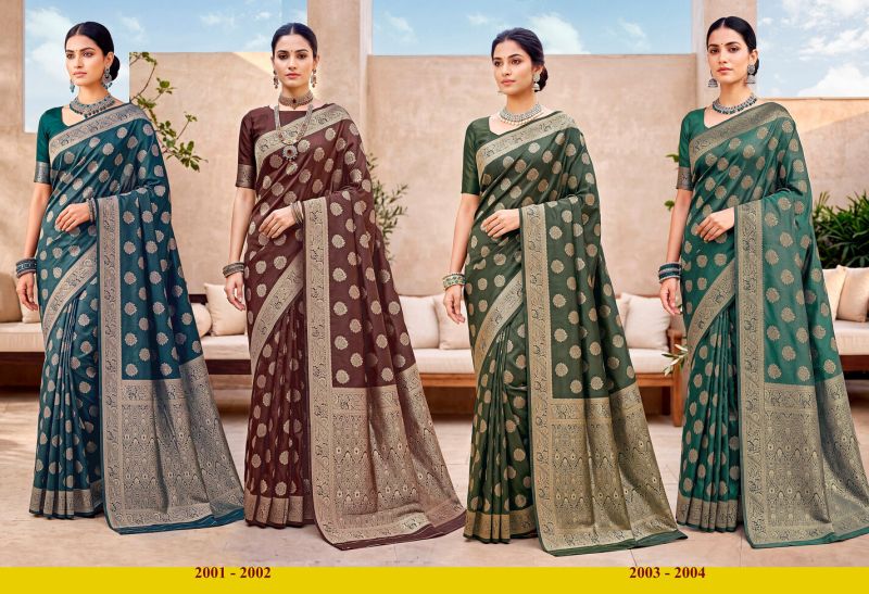 Saroj Destiny Simmer Satin Vol 2 Tissue Satin Silk Collection — Festival Sarees, Saroj Saree wholesale from Surat — Photo 5