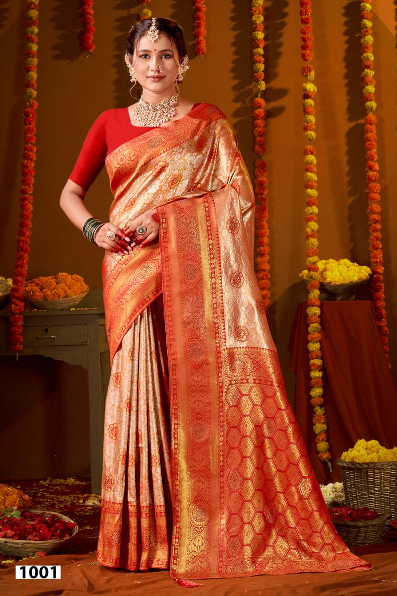 Saroj Niharika Silk Saroski Vol 7 Wholesale Kanjivaram Silk Saree Collection — Festival Sarees, Saroj Saree wholesale from Surat — Photo 6