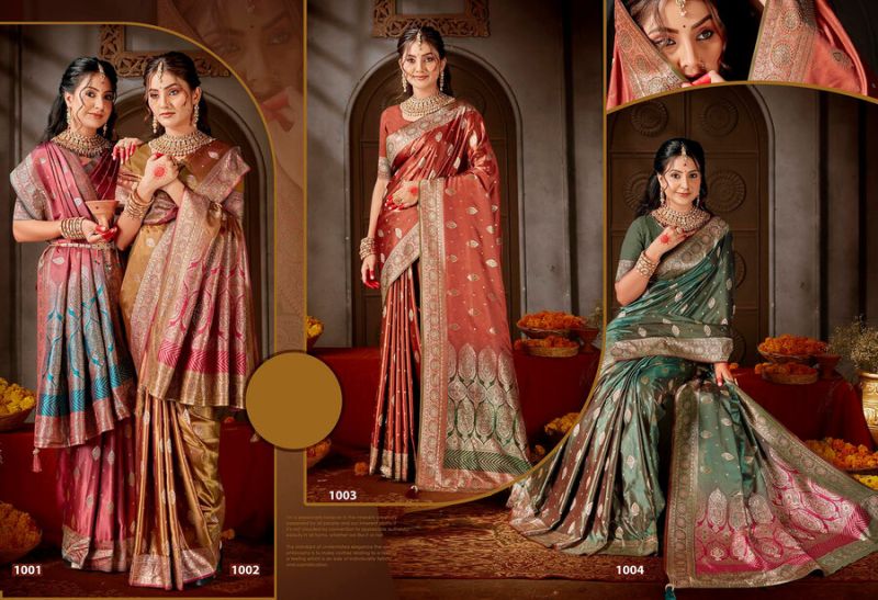 Saroj Pitambari Satiin Saroski Vol 3 Wholesale Satin Silk Saree Collection — Wholesale Sarees, Saroj Saree wholesale from Surat — Photo 5
