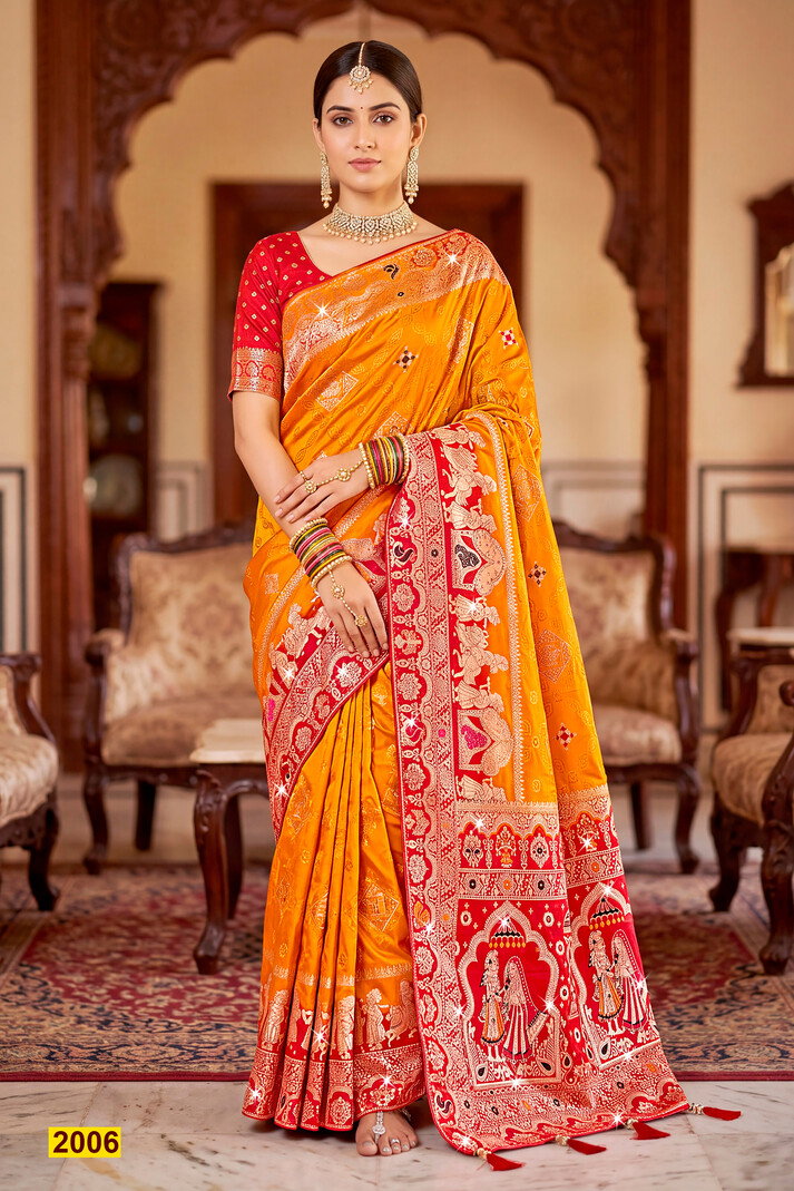 Saroj Ravina Satin Saroski Vol 2 Satin Silk Saree Collection — Wholesale Sarees, Saroj Saree wholesale from Surat — view 3