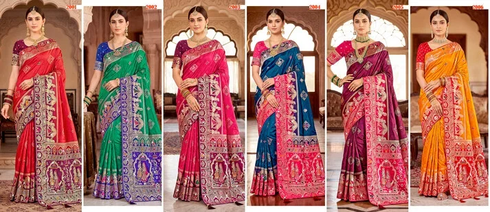 Saroj Ravina Satin Saroski Vol 2 Satin Silk Saree Collection — Wholesale Sarees, Saroj Saree wholesale from Surat — view 8
