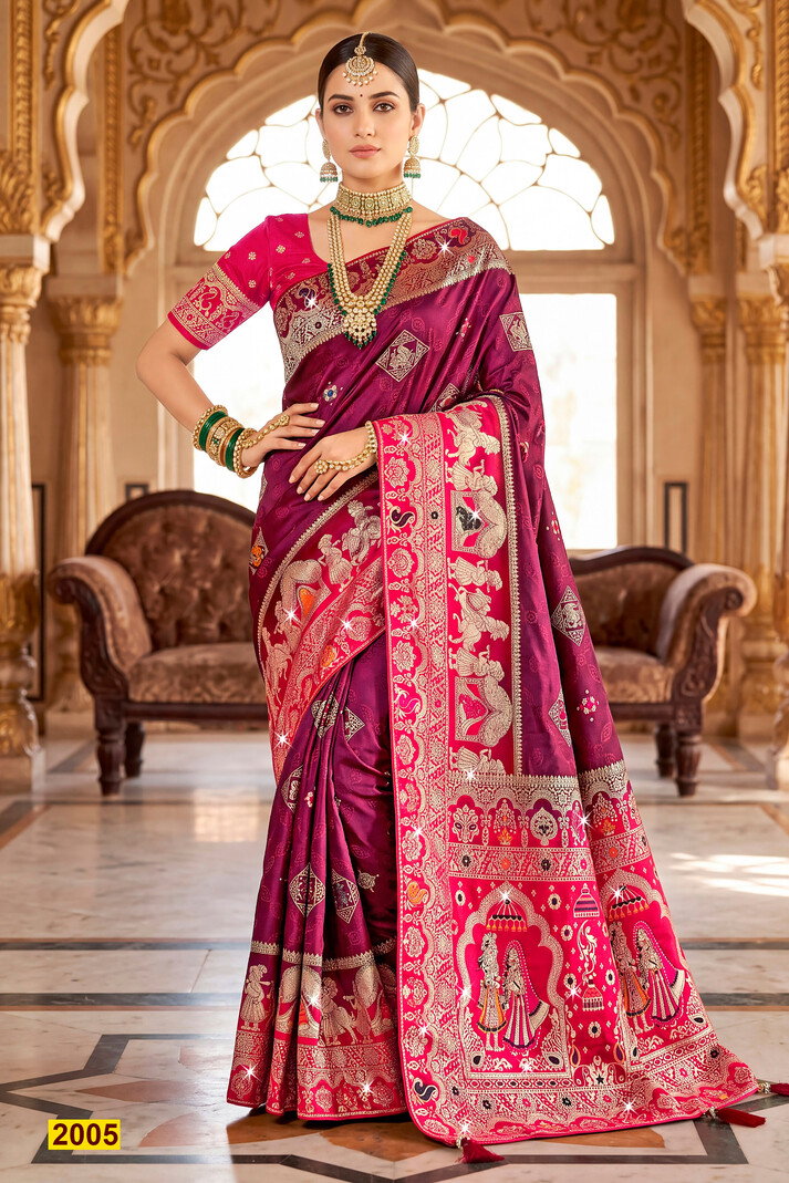 Saroj Ravina Satin Saroski Vol 2 Satin Silk Saree Collection — Wholesale Sarees, Saroj Saree wholesale from Surat — view 6