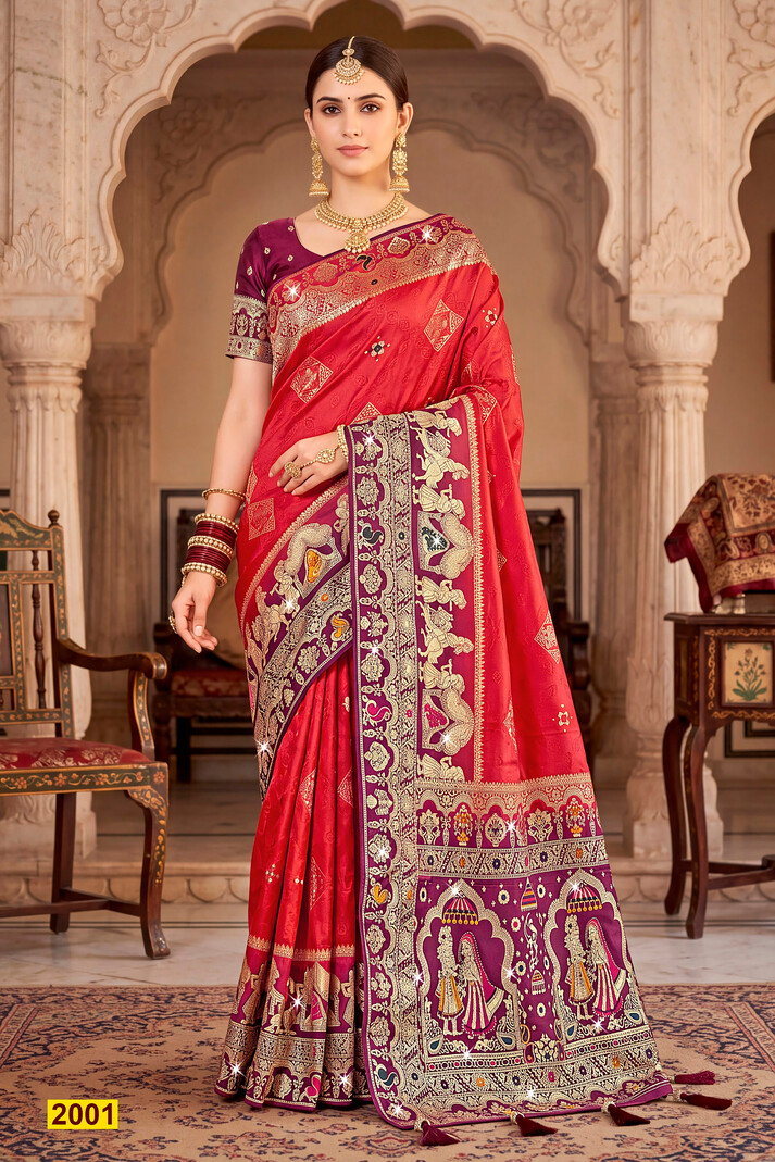 Saroj Ravina Satin Saroski Vol 2 Satin Silk Saree Collection — Wholesale Sarees, Saroj Saree wholesale from Surat — view 4
