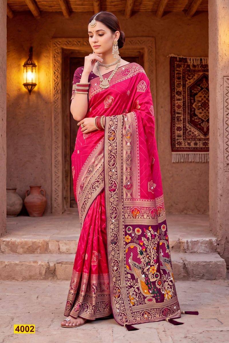 Saroj Ravina Satin Saroski Vol 4 Wholesale Satin Silk Saree Collection — Wholesale Sarees, Saroj Saree wholesale from Surat — Photo 2
