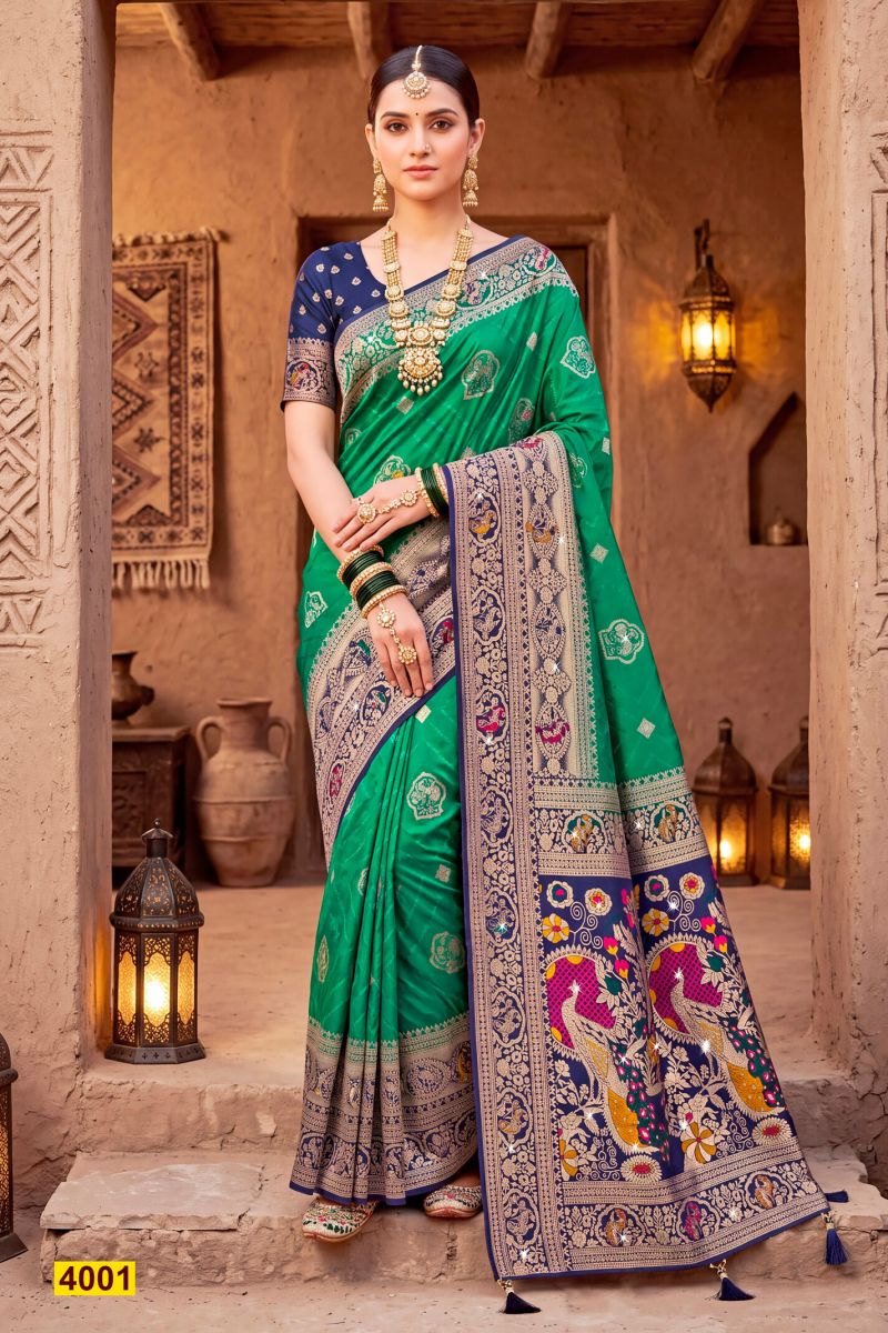 Saroj Ravina Satin Saroski Vol 4 Wholesale Satin Silk Saree Collection — Wholesale Sarees, Saroj Saree wholesale from Surat — Photo 6