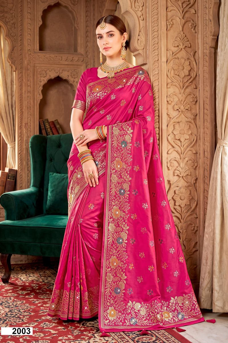 Saroj Riddhima Satin Saroski Vol 2 Satin Silk Saree Collection — Wholesale Sarees, Saroj Saree wholesale from Surat — view 3