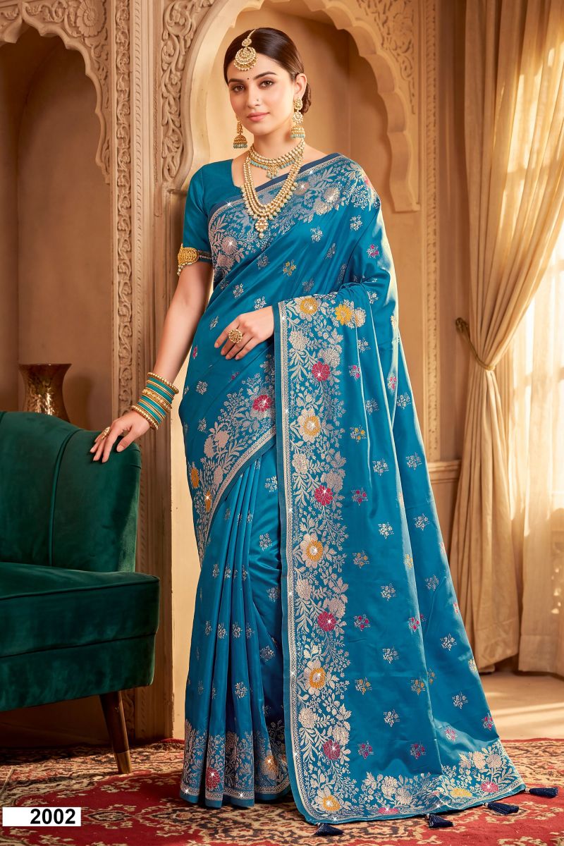 Saroj Riddhima Satin Saroski Vol 2 Satin Silk Saree Collection — Wholesale Sarees, Saroj Saree wholesale from Surat — view 4