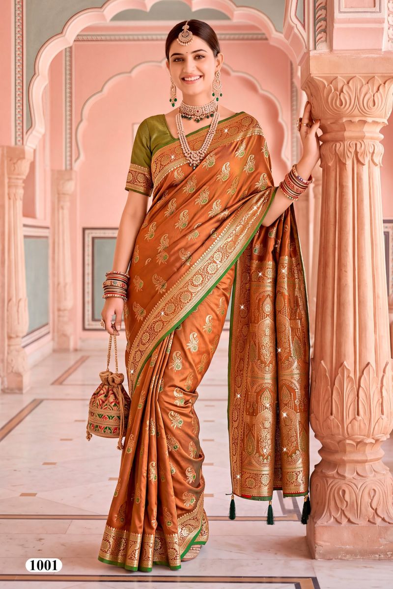Saroj Rimzim Satin Saroski Vol 1 Satin Silk Saree Collection — Festival Sarees, Saroj Saree wholesale from Surat — Photo 3