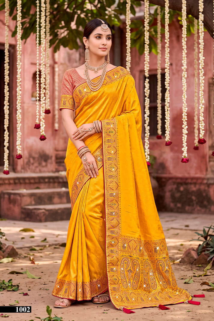Saroj Sanwariya Satin Saroski Vol 1 Wholesale Silk Saree Catalog — Wholesale Sarees, Saroj Saree wholesale from Surat — Photo 3