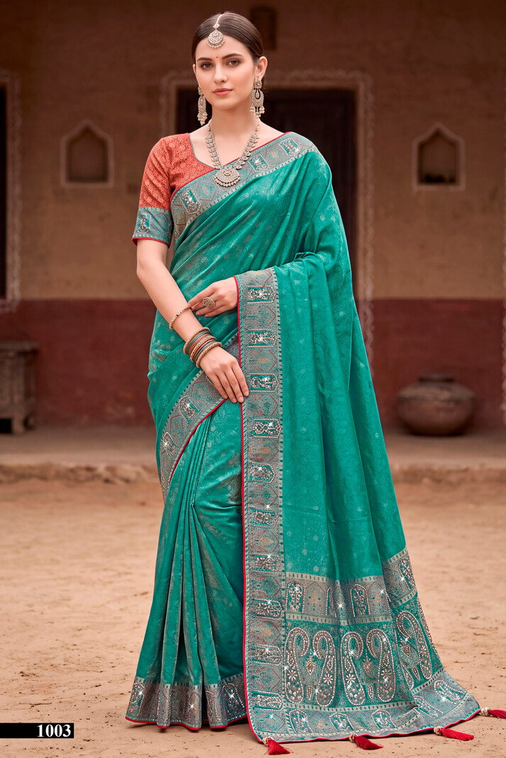 Saroj Sanwariya Satin Saroski Vol 1 Wholesale Silk Saree Catalog — Wholesale Sarees, Saroj Saree wholesale from Surat — Photo 2