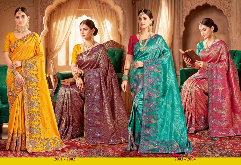 Saroj Sanwariya Satin Saroski Vol 2 Wholesale Silk Saree Collection — Festival Sarees, Saroj Saree wholesale from Surat — view 5