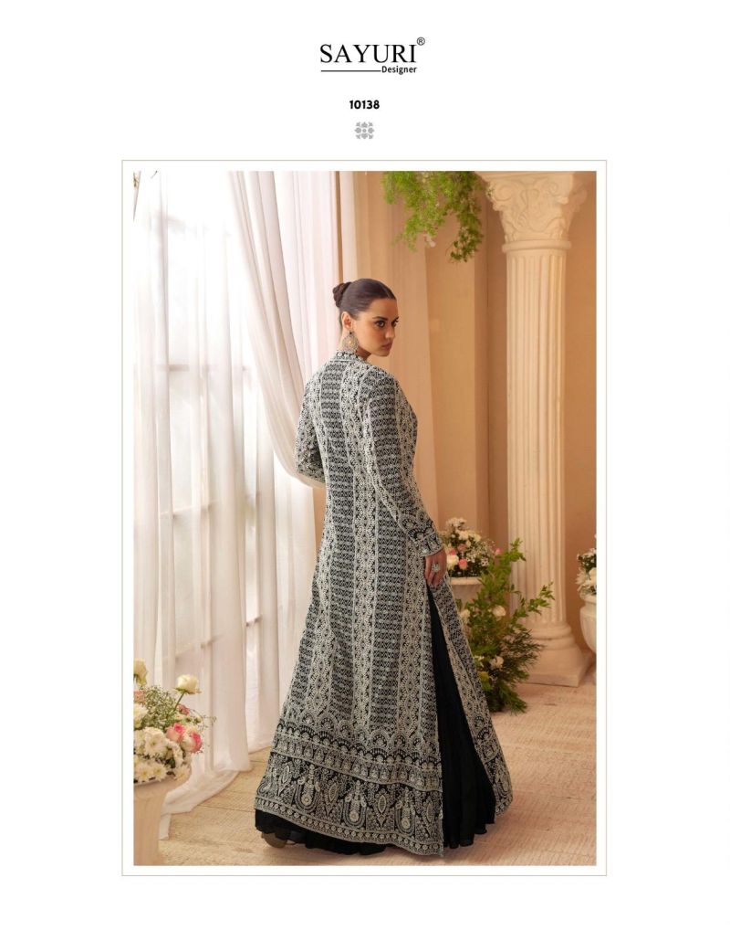 Sayuri Kasmira Chinon Silk Embroidered Designer Gown Catalog — Gown, Sayuri Designer wholesale from Surat — Photo 4