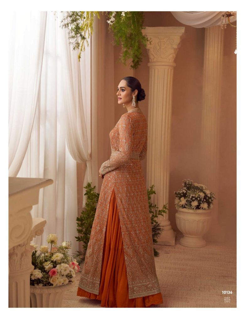 Sayuri Kasmira Chinon Silk Embroidered Designer Gown Catalog — Gown, Sayuri Designer wholesale from Surat — Photo 8