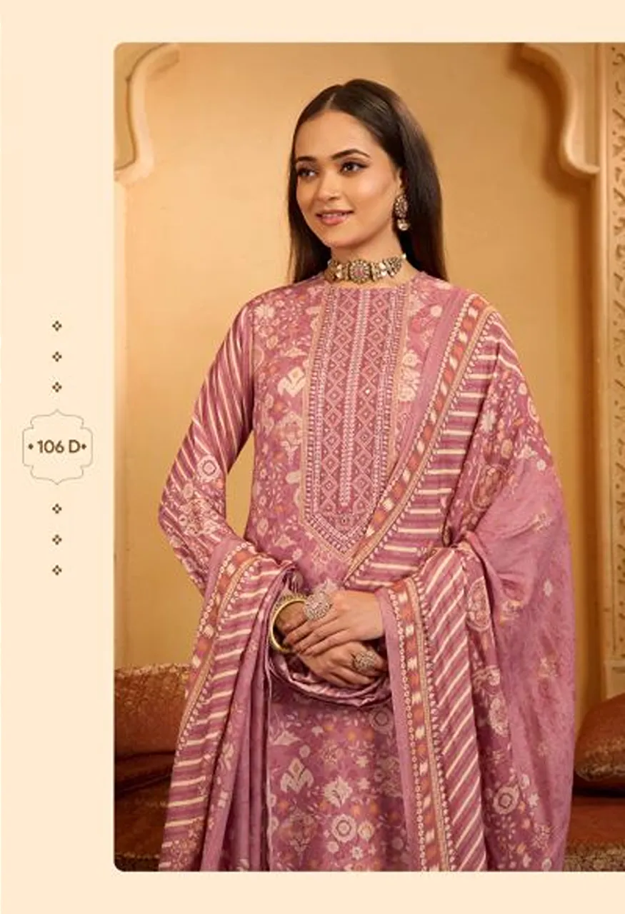 Shiddat Calista 106 Viscose Pashmina Digital Print Designer Salwar Kameez Catalog