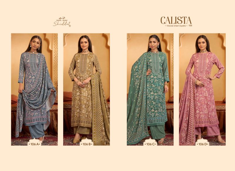 Shiddat Calista 106 Viscose Pashmina Digital Print Designer Salwar Kameez Catalog — Wholesale Salwar Suits, Shiddat wholesale from Surat — Photo 6