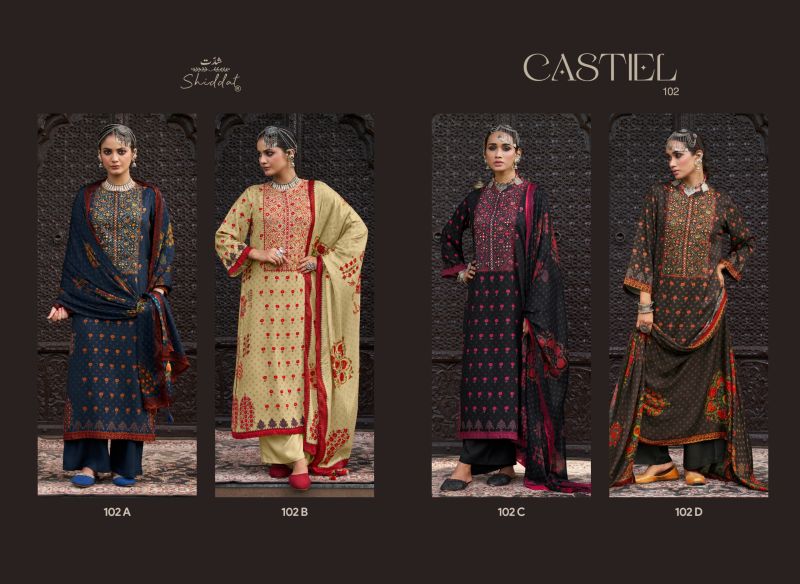 Shiddat Castiel 102 Viscose Pashmina Beads Work Designer Salwar Kameez Catalog — Wholesale Salwar Suits, Siddharth Fashion wholesale from Surat — view 7