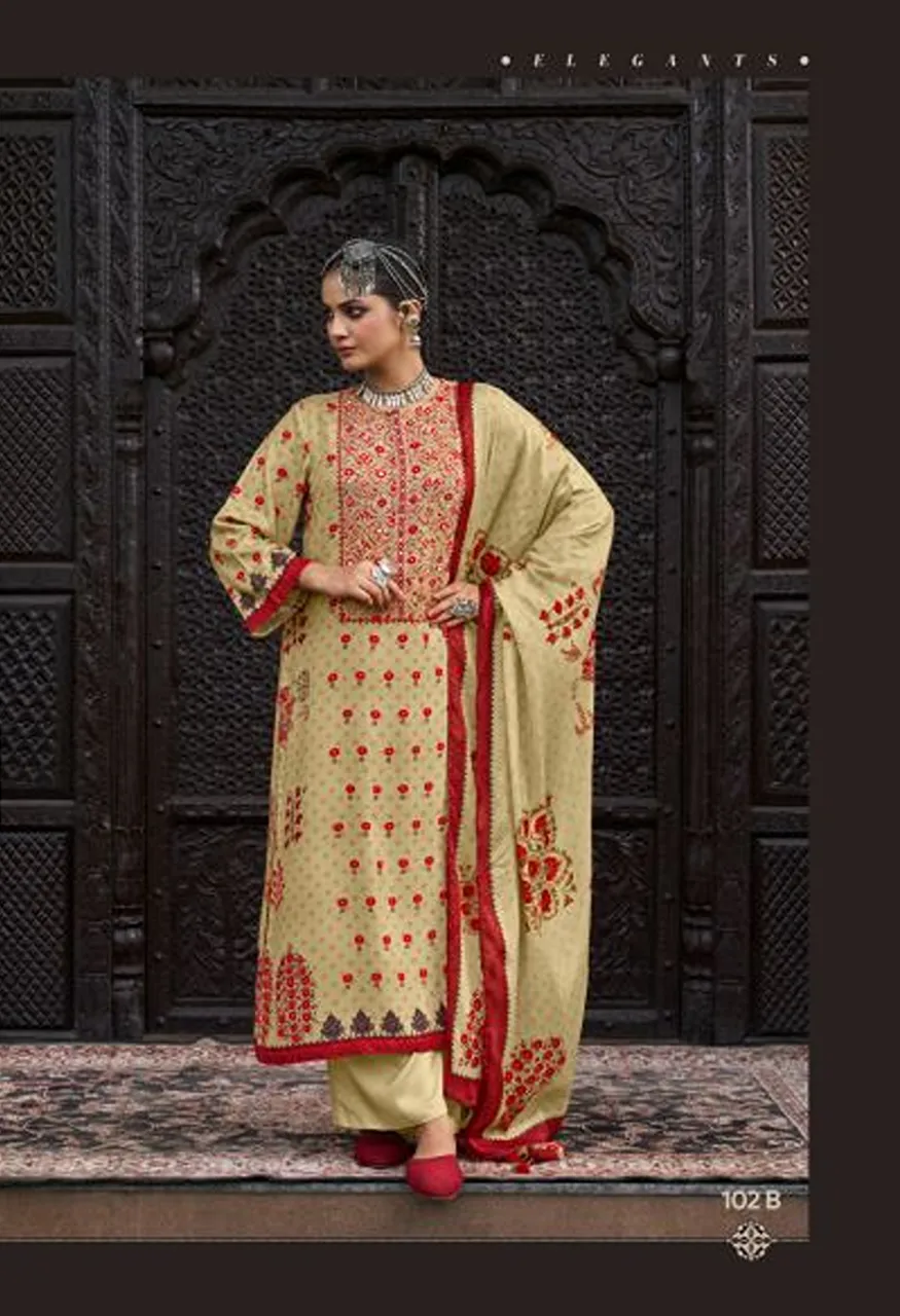 Shiddat Castiel 102 Viscose Pashmina Beads Work Designer Salwar Kameez Catalog — Wholesale Salwar Suits, Siddharth Fashion wholesale from Surat — view 4
