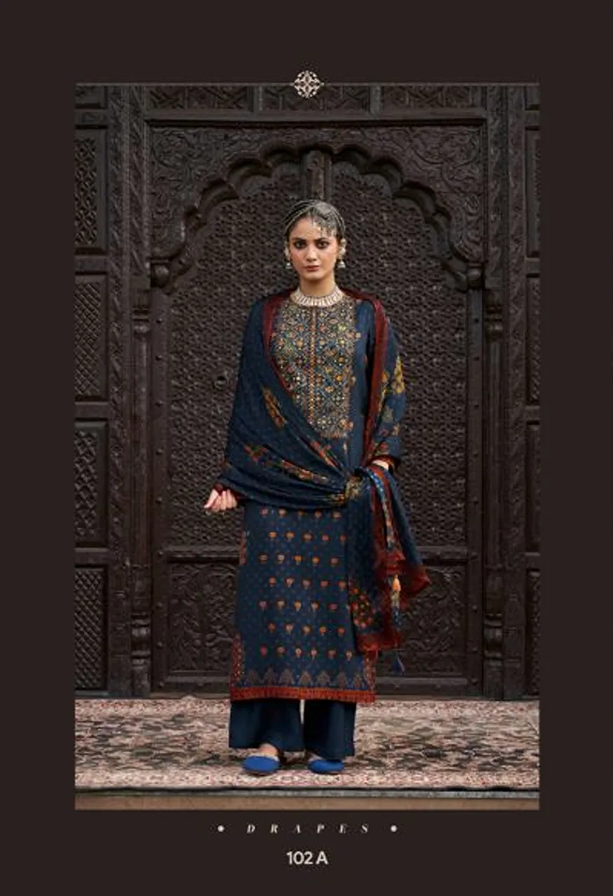 Shiddat Castiel 102 Viscose Pashmina Beads Work Designer Salwar Kameez Catalog — Wholesale Salwar Suits, Siddharth Fashion wholesale from Surat — view 2